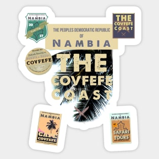 Nambia Coast Fronds and Badges - Nambian Sun Baked Brick Sticker